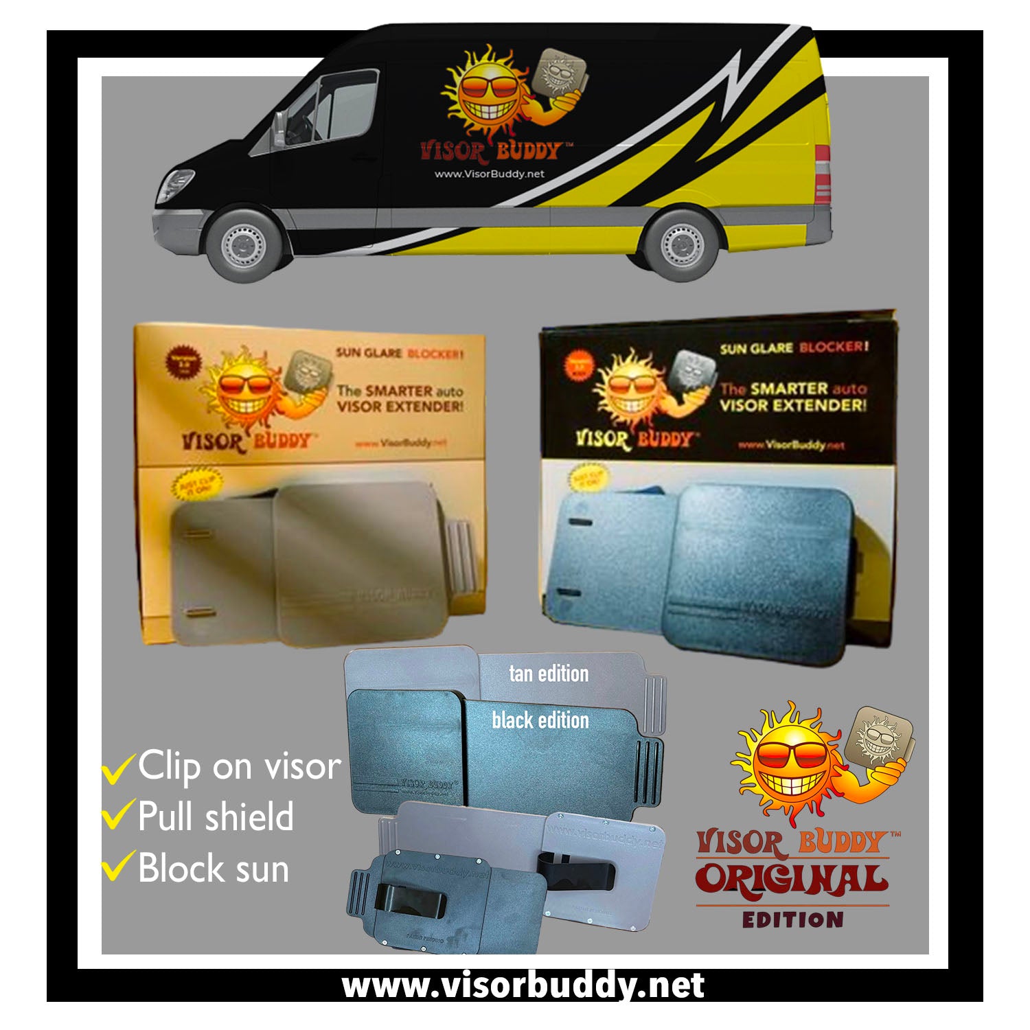 Meet Visor Buddy: The Ultimate Sun Visor Extender for Your Car
Visor Buddy is a simple, effective car accessory that clips onto your existing sun visor to plug those annoying gaps where sunlight sneaks in.