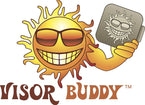 This is the Visor Buddy logo. Visor Buddy helps to block dangerous sun glare from ruining your drive. 