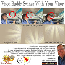 Load image into Gallery viewer, Visor Buddy Original Edition Version 3.0 - Clip-On Extension for Windshield Sun Visor - Plugs Two Specific Gaps Encountered by Driver’s When Driving into the Sun. Visor Extender.
