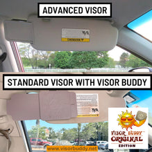 Load image into Gallery viewer, Visor Buddy Original Edition Version 3.0 - Clip-On Extension for Windshield Sun Visor - Plugs Two Specific Gaps Encountered by Driver’s When Driving into the Sun. Visor Extender.
