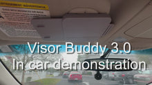 Load and play video in Gallery viewer, Visor Buddy Original Edition Version 3.0 - Clip-On Extension for Windshield Sun Visor - Plugs Two Specific Gaps Encountered by Driver’s When Driving into the Sun. Visor Extender.
